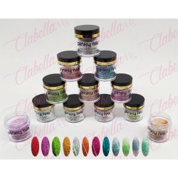Acrílico Pinky iva con glitter gama I para uñas 12 piezas de 10gr-1/4oz por paquete. SZ-LQ90 (Pb)