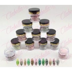 Acrílico Pinky iva con glitter gama K para uñas 12 piezas de 10gr-1/4oz por paquete. SZ-LQ90 (Pb)
