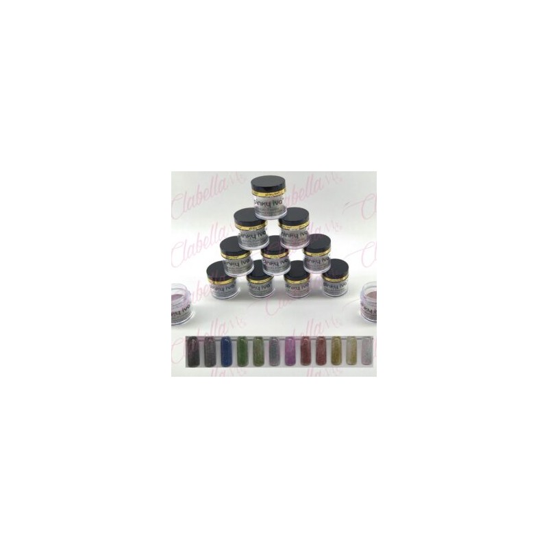 Acrílico Pinky iva con glitter para uñas 12 piezas de 10gr-1/4oz por paquete. SZ-LQ92 (PB)