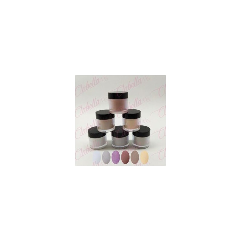 Acrílico Yuan Quan 3 in 1 gama C  para efecto francés o degradado, decoraciones 3D y extensión de la uña 6 piezas de 10gr-1/4oz 