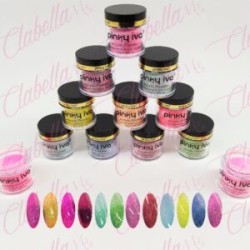 Acrílico Pinky iva con glitter gama H para uñas 12 piezas de 10gr-1/4oz por paquete. SZ-LQ90 (Pb)