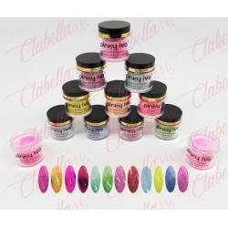 Acrílico Pinky iva con glitter gama H para uñas 12 piezas de 10gr-1/4oz por paquete. SZ-LQ90 (Pb)