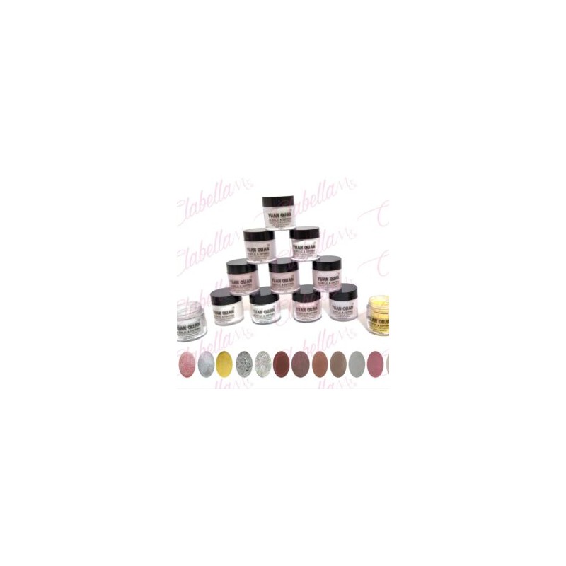 Acrílico Yuan Quan gama E  para uñas 12 piezas de 10gr-1/4oz por paquete A-L35 GAMA E  (Pb)