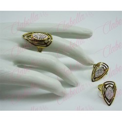 Anillo con brillos talla #17 por pieza