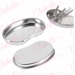 Bandeja porta herramientas o riñonera de acero inoxidable para esterilizar herramientas, aprox de 20x12x2.3cm, por pieza
