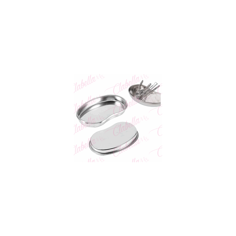 Bandeja porta herramientas o riñonera de acero inoxidable para esterilizar herramientas, aprox de 20x12x2.3cm, por pieza