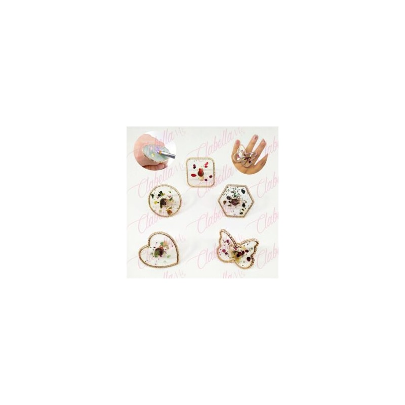 Base multiusos-paleta para maquillaje o pintura en forma de anillo ajustable para pegamento, combinar colores al decorar uñas u 