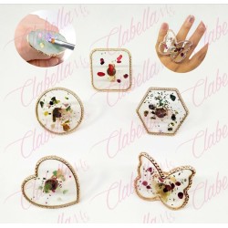 Base multiusos-paleta para maquillaje o pintura en forma de anillo ajustable para pegamento, combinar colores al decorar uñas u 