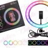 Aro de luz Led RGB multiusos 12? , con luz de color, blanca y cálida e intensidad regulable, aprox de 30x30cm 15w solo con cable