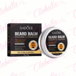 Bálsamo SADOER para barba orgánico sin perfume, hidratante, esterilizador, brillante, previene las puntas abiertas y suaviza   2