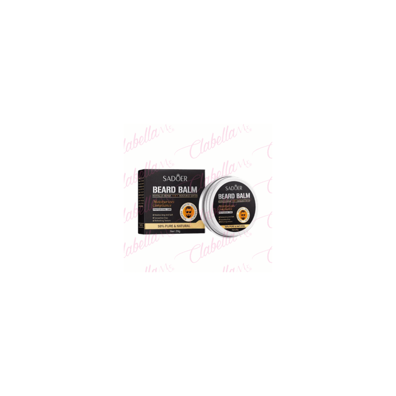 Bálsamo SADOER para barba orgánico sin perfume, hidratante, esterilizador, brillante, previene las puntas abiertas y suaviza   2