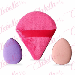 Borlas en forma de diamante, 1 grande de 7x6cm, 1 mediana de 4x3cm y 1 chica de 3x2cm para aplicar maquillaje, paquete con 3 pie