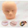 Cabezote – Maniqui cabeza de silicón cuello corto sin cabello para práctica de pestañas o maquillaje aprox 24x16x9cm por pieza (