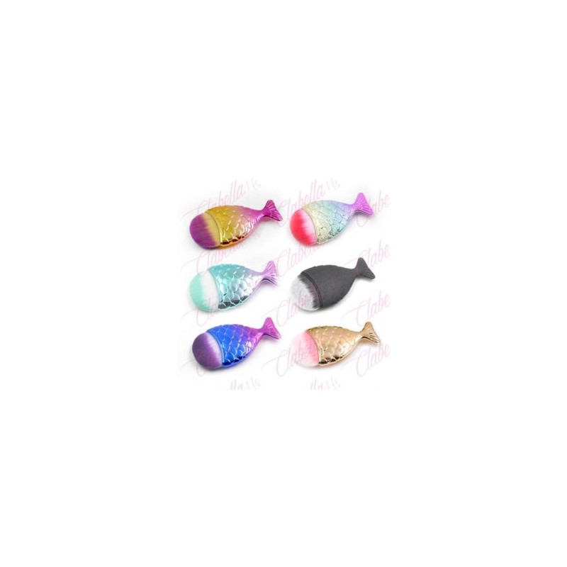 Brocha – Bledo en forma de pescado multiusos para aplicar maquillaje, quitar residuos en uña  aprox de 11cm por pieza, surtido