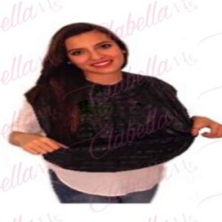 Capa – Cubridor  negra neutral de plástico con bolsa al frente para estilistas por pieza CAN (PB)
