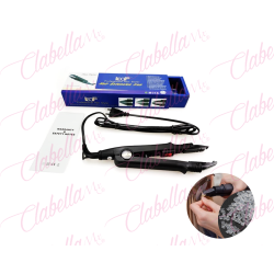 Cautin para extension de cabello y aplicación de queratina, Laminas de ceramica-aluminio, Boton deslizable On-Off, Calefactor PT