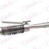Cepillo 2 in 1 con cerdas de plástico base de metal y pinza para planchar u ondular el cabello recomendado para cabello delgado,