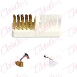 Cepillo 2 in 1 para limpiar puntas de  pulidoras de manicure y pedicure aprox de 5cm por pieza