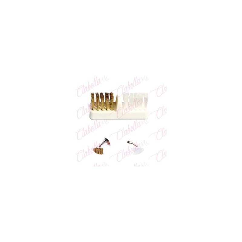 Cepillo 2 in 1 para limpiar puntas de  pulidoras de manicure y pedicure aprox de 5cm por pieza