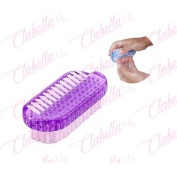 Cepillo doble limpiador para manicure en uñas aprox de 8.5×3.5cm por pieza, surtido