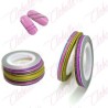 Cintilla adherible de COLORES CON GLITTER para uñas 10 piezas aprox de 4cm por paquete. surtido you13-jx2