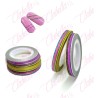 Cintilla adherible de COLORES CON GLITTER para uñas 10 piezas aprox de 4cm por paquete. surtido you13-jx2