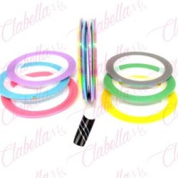 Cintilla adherible de COLORES PASTEL para uñas 6 piezas aprox de 4m por  paquete. surtido you13-jx3 (PB)