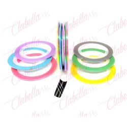 Cintilla adherible de COLORES PASTEL para uñas 6 piezas aprox de 4m por  paquete. surtido you13-jx3 (PB)