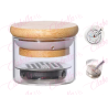 Contenedor – Godete de vidrio para limpiar pinceles, con malla de acero inoxidable  para retirar residuos de decoracion con tapa