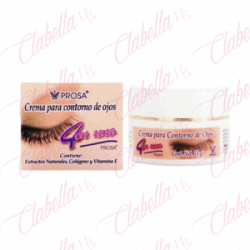 Crema para contorno de Ojos Prosa con colágeno, elastina, ácido hialurónico, vitamina E, aceite mineral, sábila manzanilla, pepi