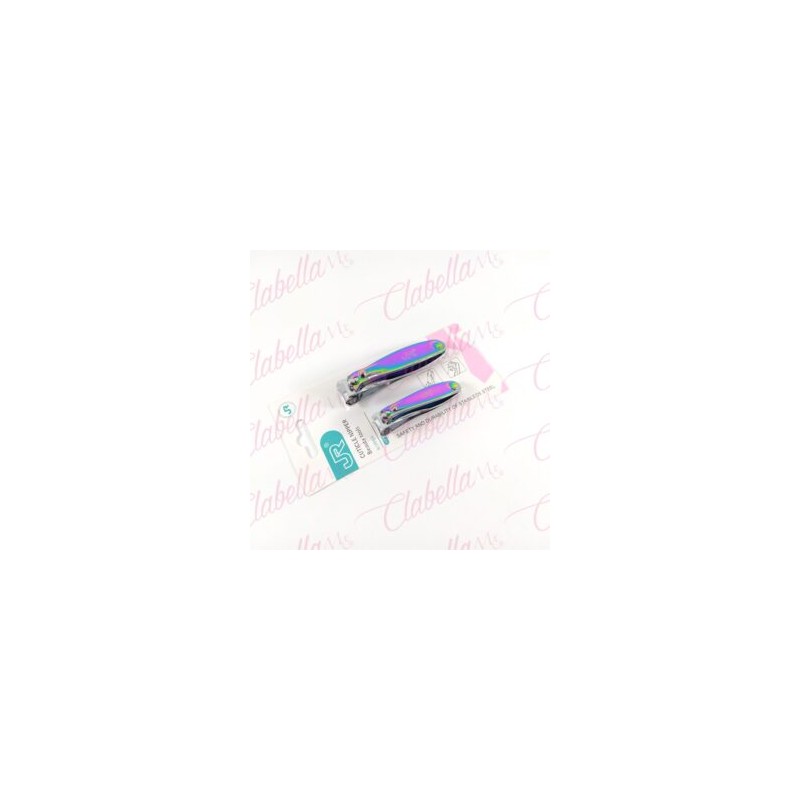Corta uñas JR tornasol  para manicure 2 piezas chico aprox de 5cm y  grande 7.7cm por paquete